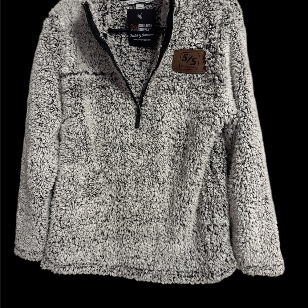 Sullivan Supply Port Authority Black and Gray Sherpa Pullover